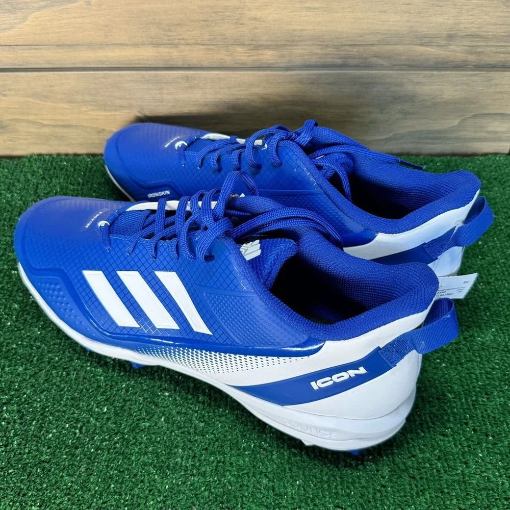 New Men's FY4440 Adidas Icon 7 MD‎ Low Molded TPU Baseball Cleats Size 15 Blue